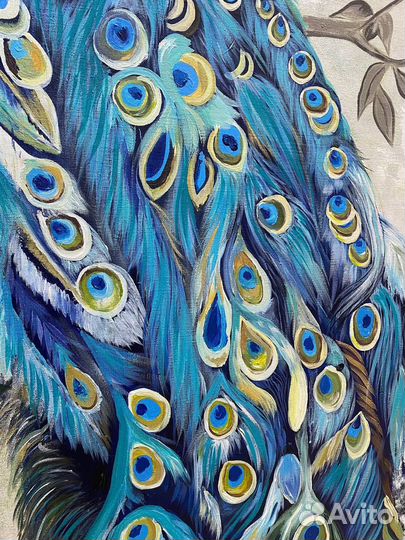 Картина маслом Павлин