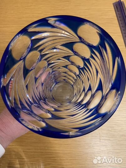 Ваза и конфетница цветной хрусталь СССР