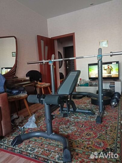 Скамья для жима и для ног(Torneo)стойки