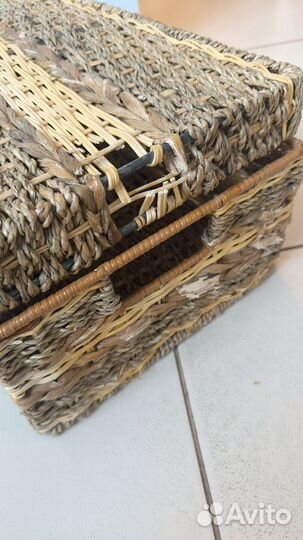 Сундук корзина короб плетеный с крышкой