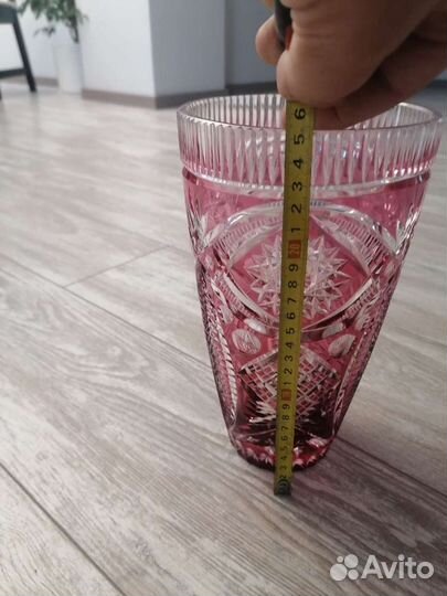 Хрустальная ваза, цветное стекло, гдр