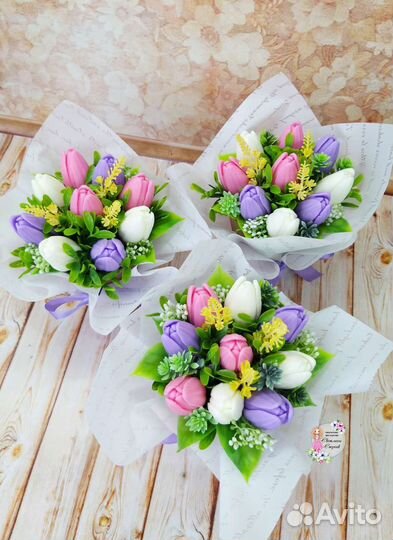 Букет тюльпанов из мыла