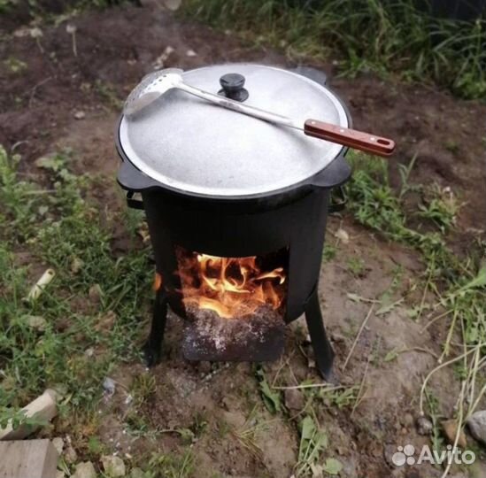 Кaзан чугунный 12 лит с печкой