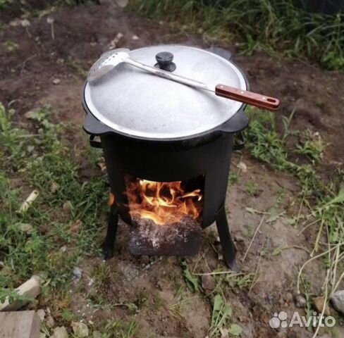 Кaзан чугунный 12 лит с печкой