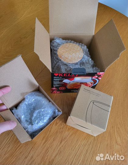 Новый чайник и 2 стакана