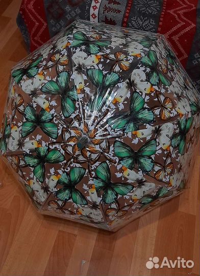 Зонт бабочки трость облегчённый полуавтомат 8 спиц