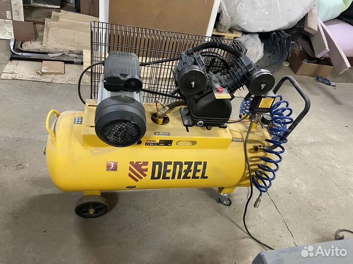 Воздушный компрессор denzel 100л