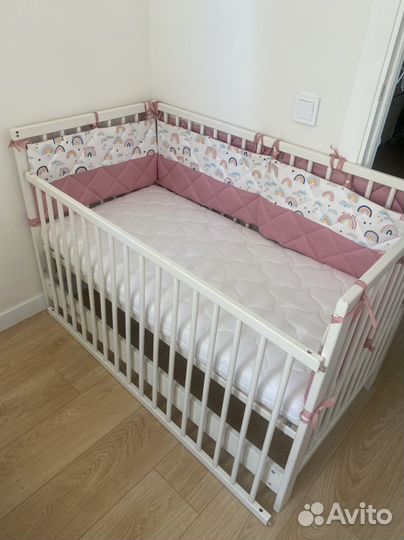 Детская кроватка IKEA гулливер с матрасом 120/60