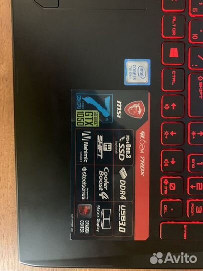 Игровой ноутбук msi GL62M 7RDX-2200RU