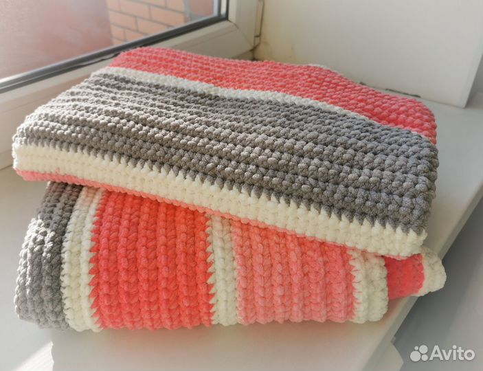Плед вязаный ручная работа