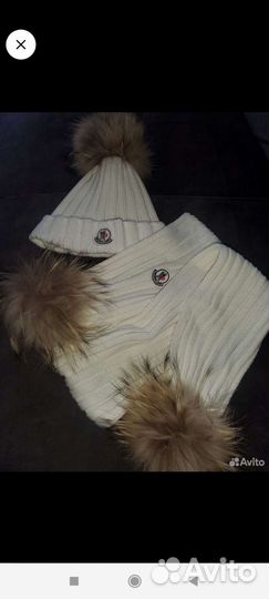 Комплект шапка и шарф для девочки moncler