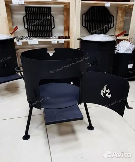 Печь под казан 360 мм. (под казан 12 л.) С дверкой