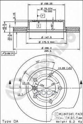 Диск тормозной UV Coated перед 09539031 Brembo
