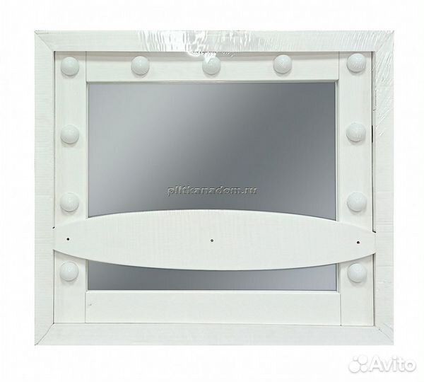 Гримерное зеркало Континент 800x700 настольное с механическим выключателем (белый) 11 ламп згп44