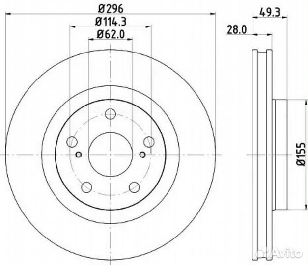 Nisshinbo ND1048K Диск тормозной перед/зад