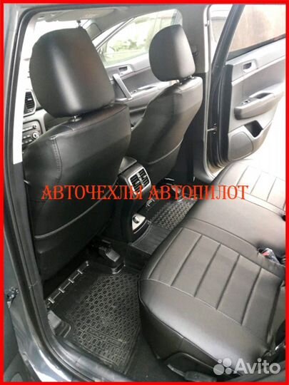Чехлы Автопилот Kia Sportage 4 из экокожи чёрные