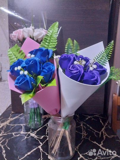 Букеты из мыльных роз