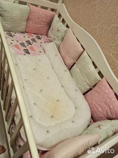 Бортики в кроватку кокон простынь