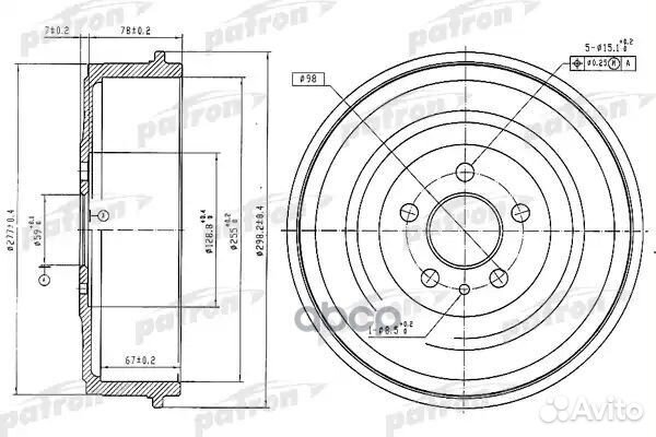 Барабан тормозной PSA jumpy/scudo 94- зад. PDR1