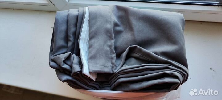 Новые матовые шторы серого цвета