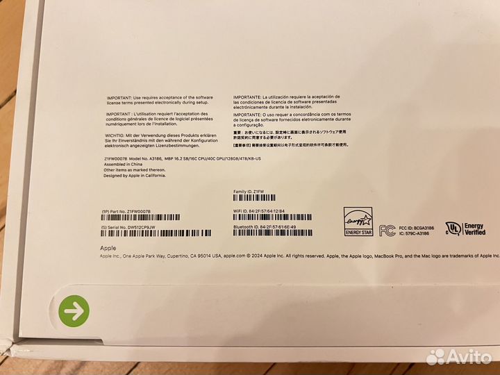 MacBook Pro 16 2024 M4 Max 128Gb 4Tb AppleCare+