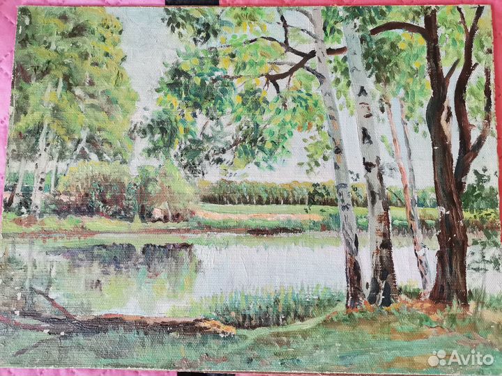 Картина маслом на холсте цветы, пейзаж, натюрморт