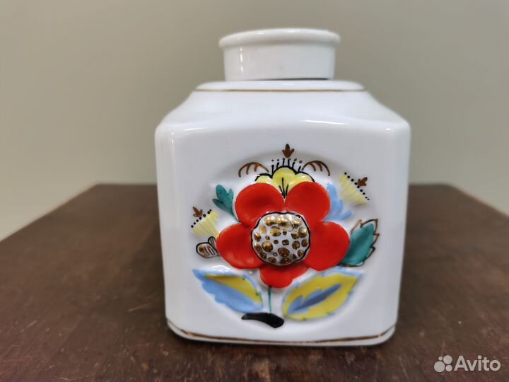 Чайница лфз 1949 год первый выпуск живопись редкая