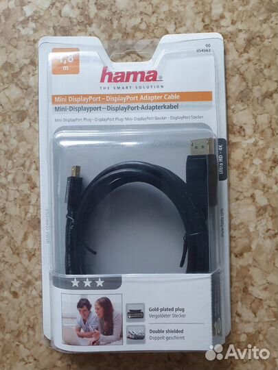 Кабель hama DisplayPort - mini DisplayPort новый
