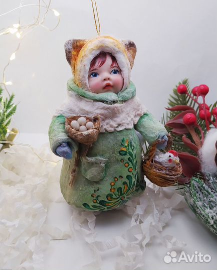 Ватные елочные игрушки
