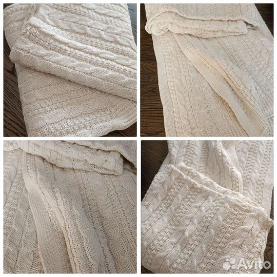 Вязаное покрывало плед хлопок 180 -200см