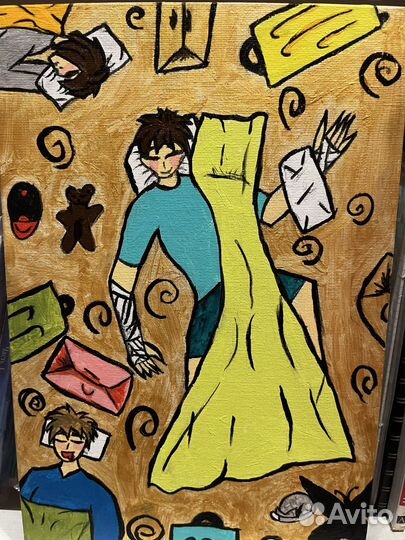 Картина акриловыми красками 20х30 на холсте