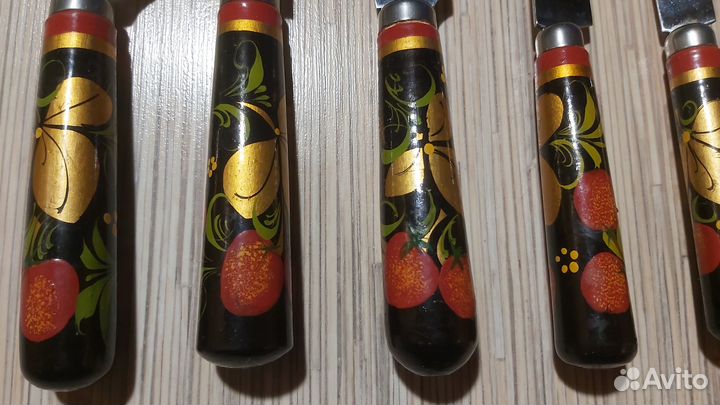 Набор кухонных ножей Хохлома (6шт. СССР )