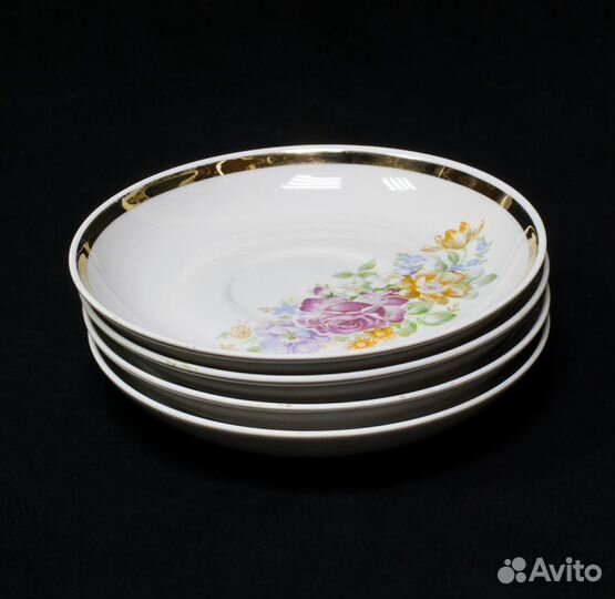 Сервиз столовый Синие и золотые полосы, 28 предмет