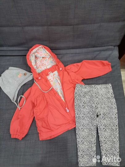 Комплект ветровка шапка 86 92 на осень для девочки