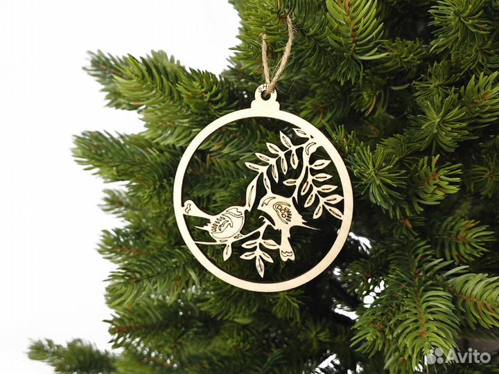 Набор дерев. елочных игрушек SH58 (10шт)