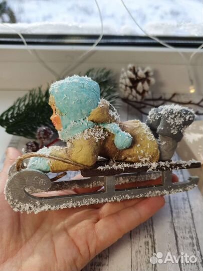 Ватные елочные игрушки