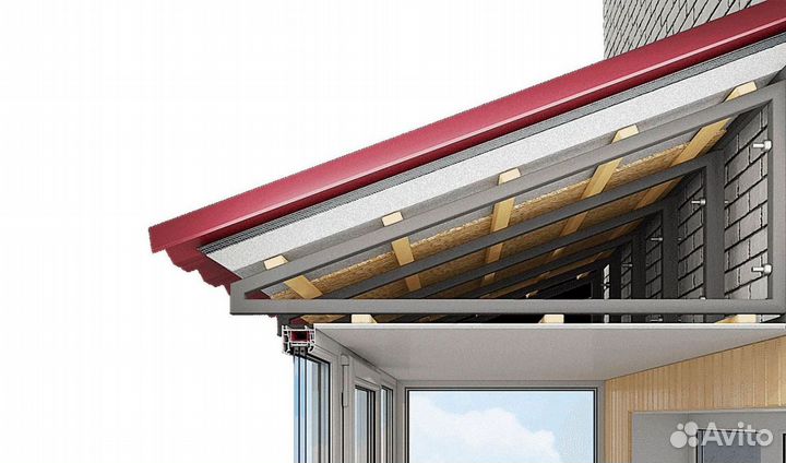 Крыша из профнастила для балконов