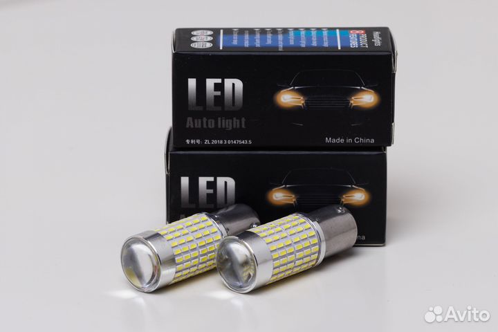 LED лампа P21 (1156) 9W Линза 12-24V
