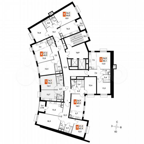 1-к. квартира, 34,5 м², 2/16 эт.