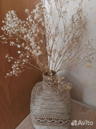 Декоративные вазочки из джута
