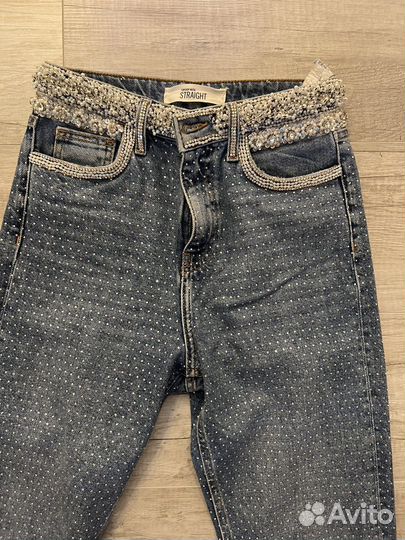 Джинсы со стразами topshop