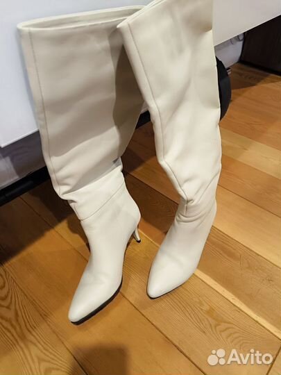 Кожаные сапоги трубы