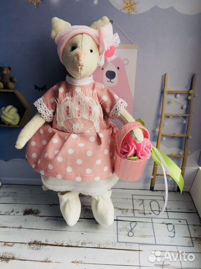 Кошечка интерьерная, хлопок