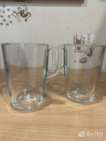 Кружки прозрачные стеклянные