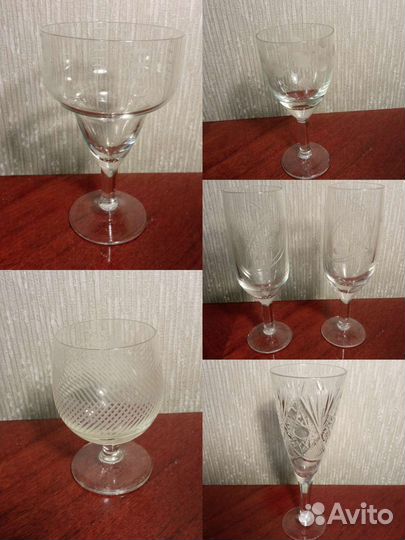 Бокалы, фужеры стекло, хрусталь СССР