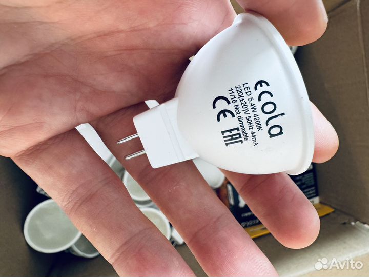Комплект лампа Ecola LED 5.4W 4200K GU5.3 - 56шт