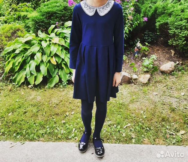 Платье школьное синее школьная форма 128
