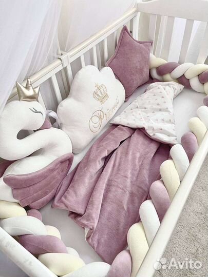 Бортики в кроватку косичка