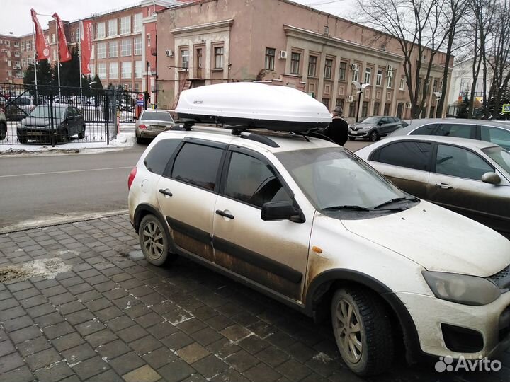 Автобокс Turino Medium 460 белый на LADA Kalina