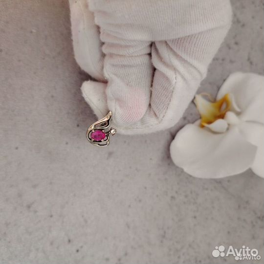 Серьги бижутерия с камнем СССР